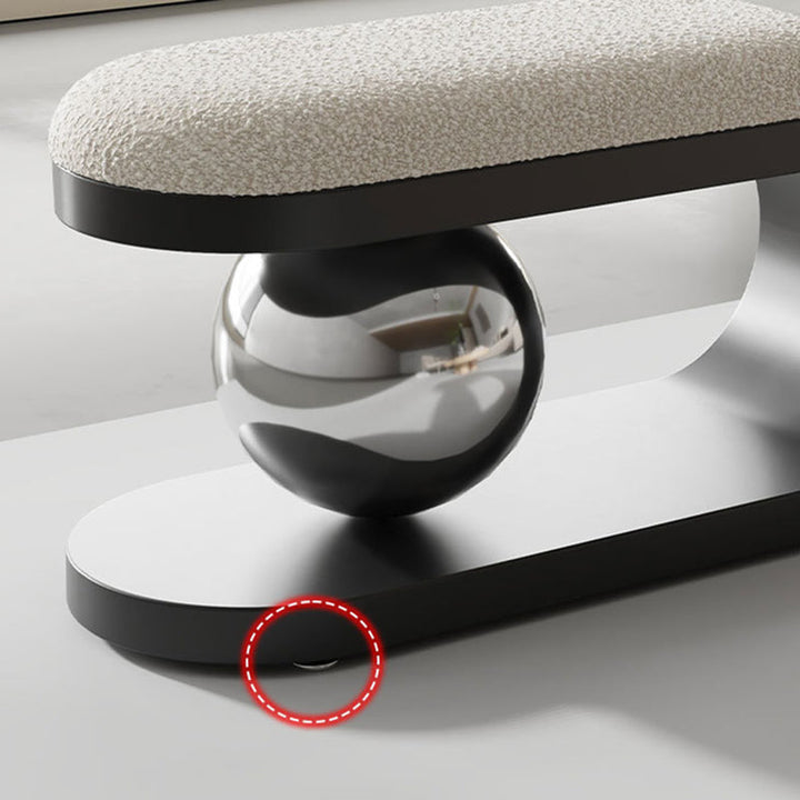 Modern Art Deco Geometric Carbon Steel Iron Stainless Steel Sherpa Fabric Bench Without Backrest and Armrests for Entrance