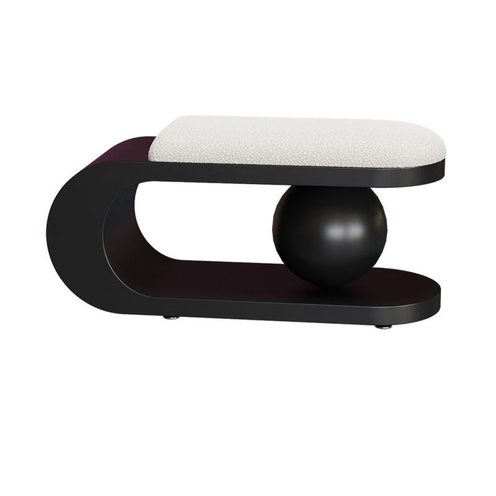 Modern Art Deco Geometric Carbon Steel Iron Stainless Steel Sherpa Fabric Bench Without Backrest and Armrests for Entrance