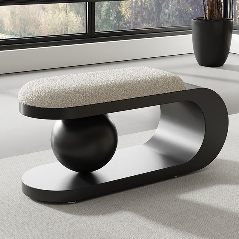 Modern Art Deco Geometric Carbon Steel Iron Stainless Steel Sherpa Fabric Bench Without Backrest and Armrests for Entrance