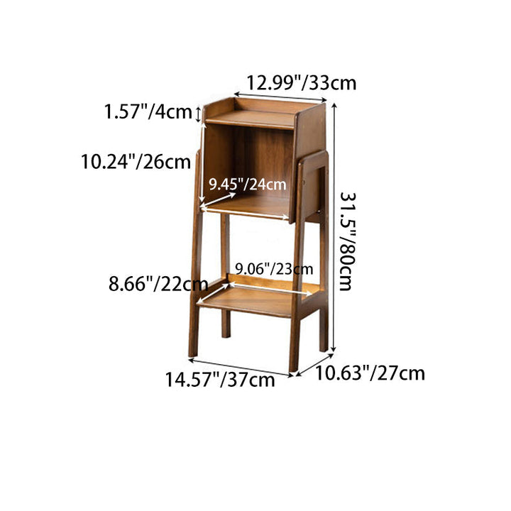 Traditional Japanese Square Bamboo Bookshelves 3/4/5 Shelves for Living Room