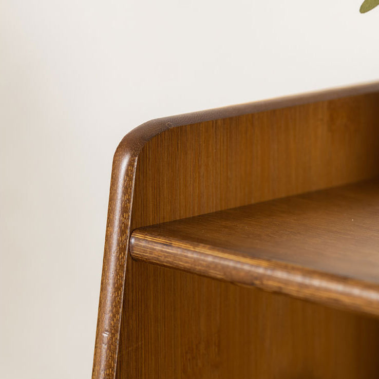 Traditional Japanese Square Bamboo Bookshelves 3/4/5 Shelves for Living Room