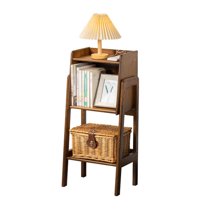 Traditional Japanese Square Bamboo Bookshelves 3/4/5 Shelves for Living Room