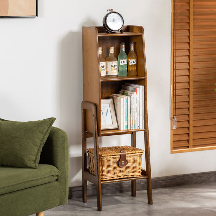 Traditional Japanese Square Bamboo Bookshelves 3/4/5 Shelves for Living Room