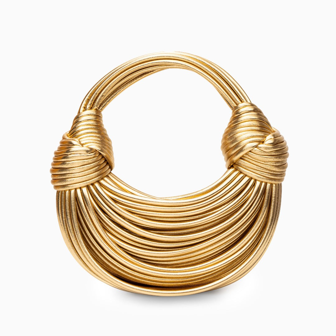 Demi – Metallic Cord Top Handle Evening Bag with Knot Detail