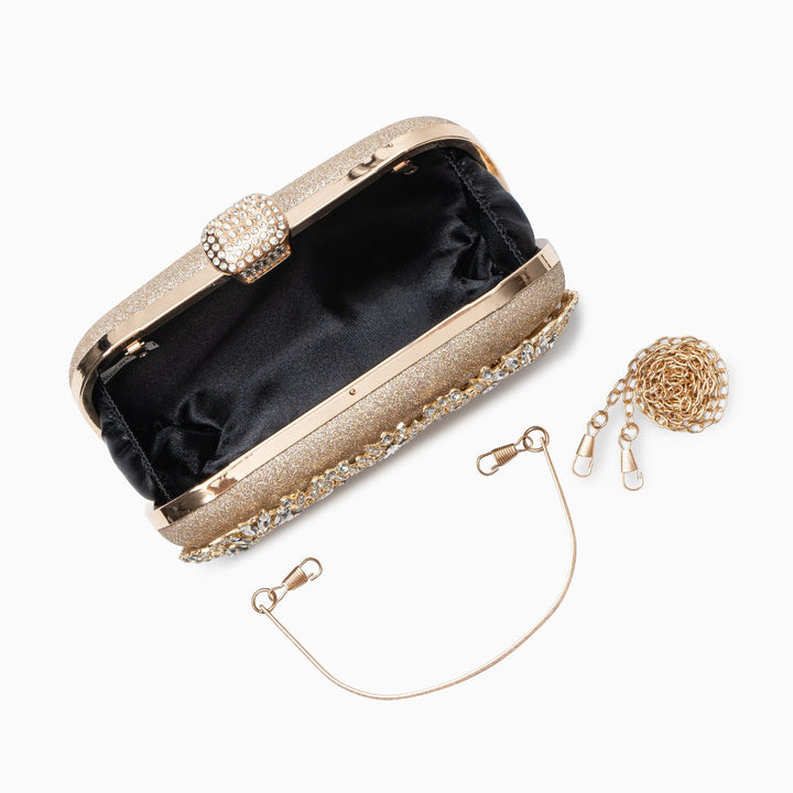 Luxe Bloom – Crystal Top Handle Clutch Purse