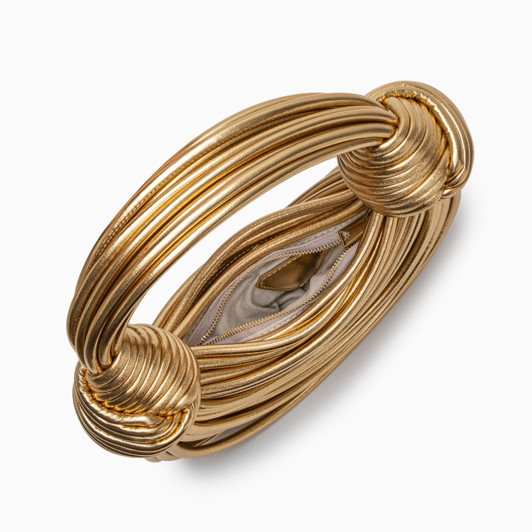 Demi – Metallic Cord Top Handle Evening Bag with Knot Detail