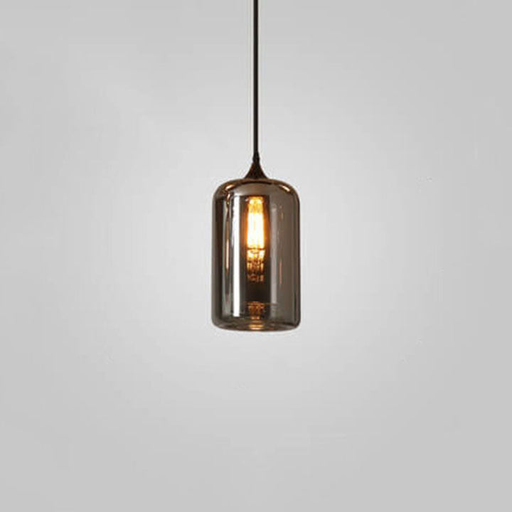 Modern Smoke Gray Glass 1-Bulb LED Pendant Lamp