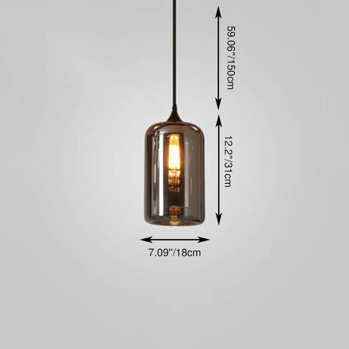 Modern Smoke Gray Glass 1-Bulb LED Pendant Lamp
