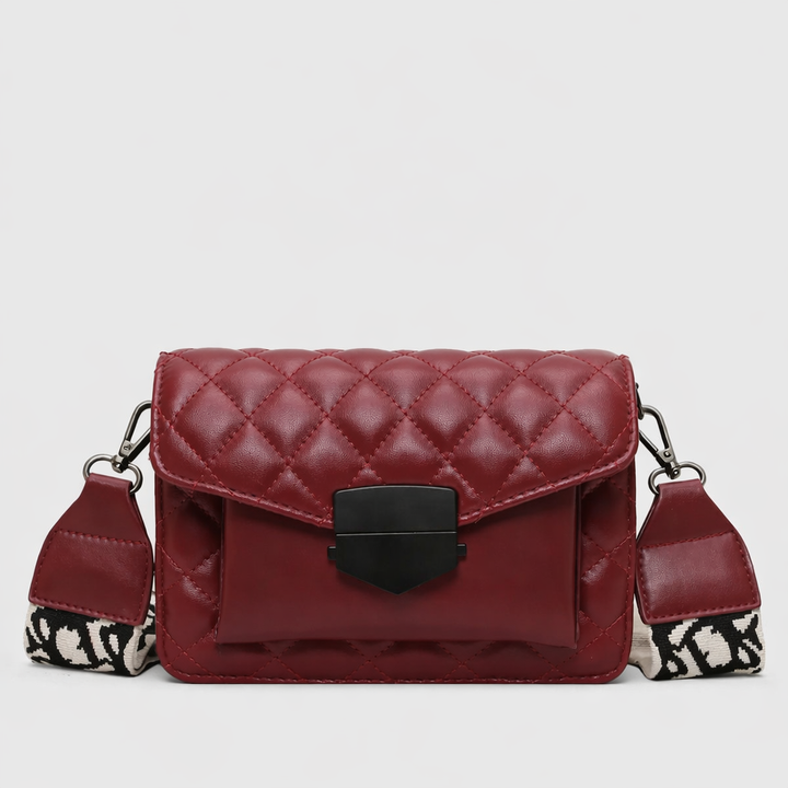 Demi – Quilted Vegan Leather Crossbody Bag with Wide Strap