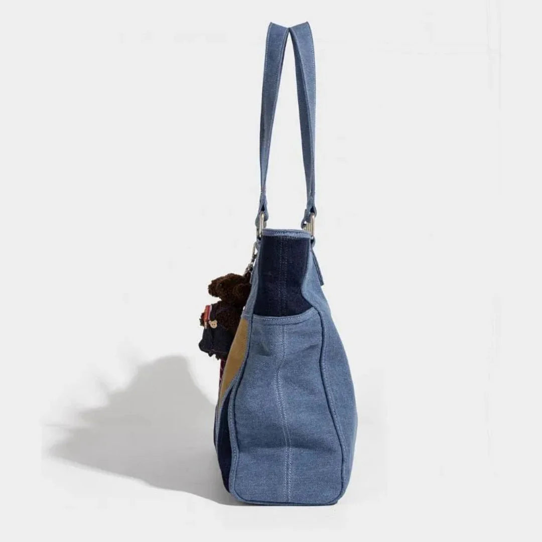 Indigo – Large Denim Patchwork Tote Bag for Women