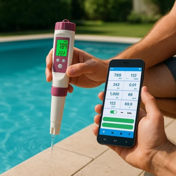 AquaCheck 7-Parameter Digital Water Tester with Mobile App for Pools and Spas