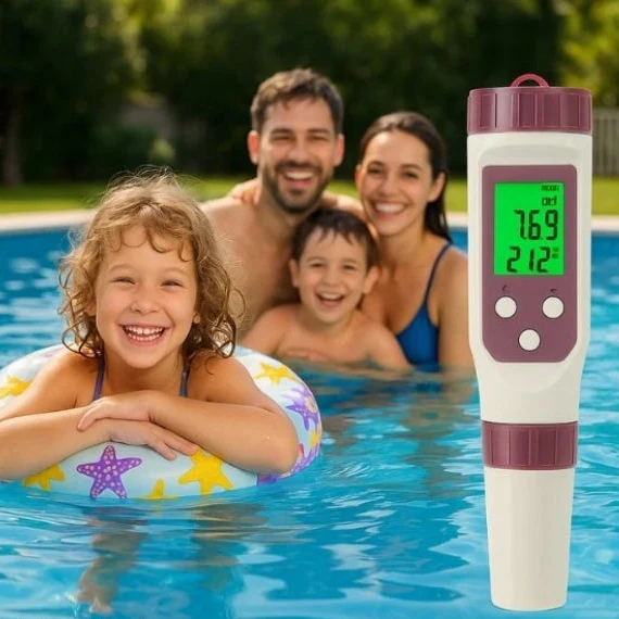 AquaCheck 7-Parameter Digital Water Tester with Mobile App for Pools and Spas