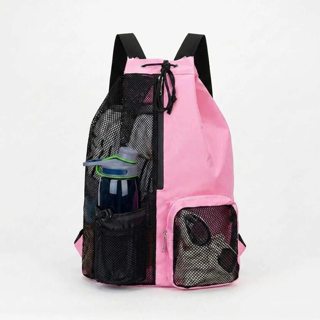 Ventilated Drawstring Sports Backpack with Wet Gear Compartment