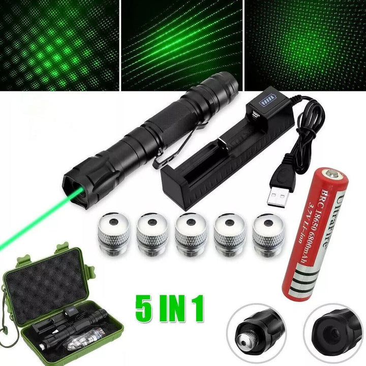 Premium Green Laser Pointer with USB Charging | 532nm Beam for Presentations and Stargazing