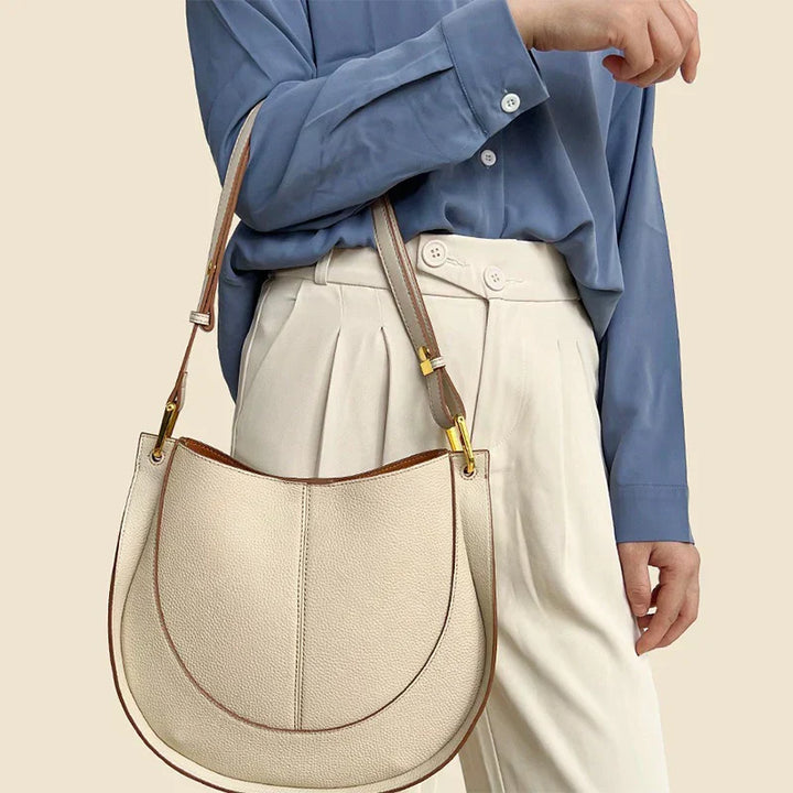 Lune – Women's Leather Hobo Shoulder Bag, Slouchy Purse