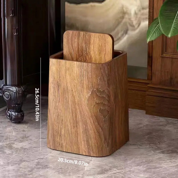 Marble Finish Swing Lid Waste Bin – Elegant Trash Can for Home & Office