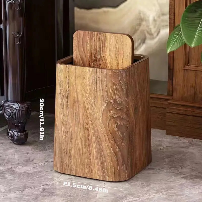 Marble Finish Swing Lid Waste Bin – Elegant Trash Can for Home & Office