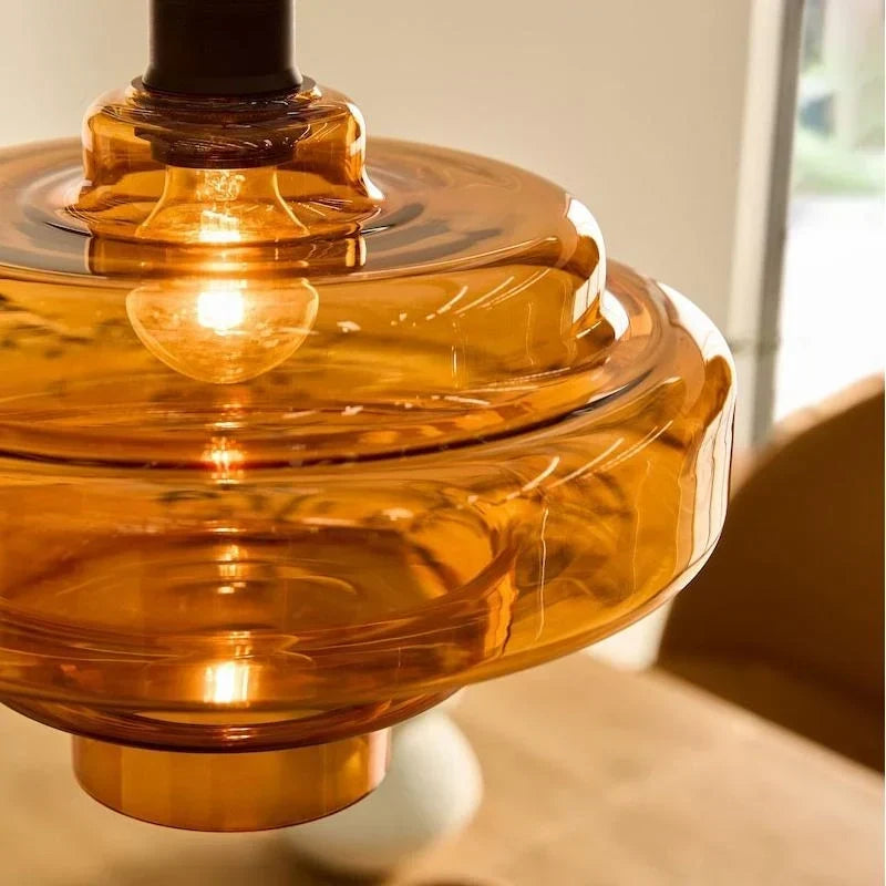 Elissa Modern Glossy Tiered Glass Pendant Light