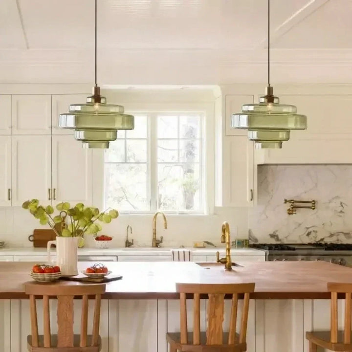 Elissa Modern Glossy Tiered Glass Pendant Light
