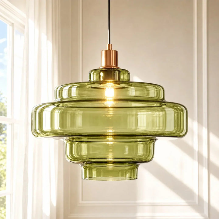 Elissa Modern Glossy Tiered Glass Pendant Light