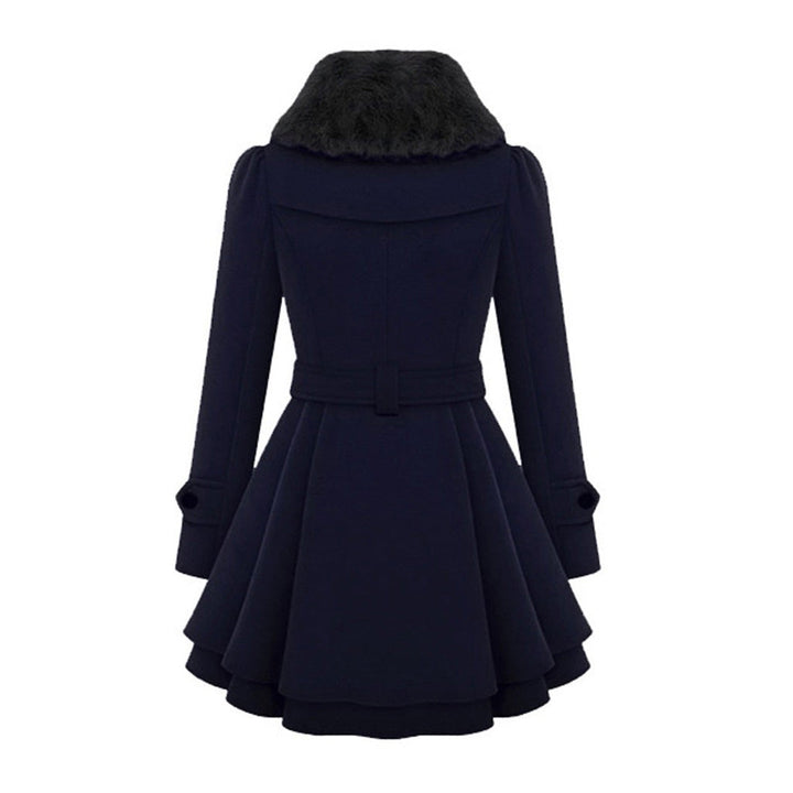 Women's Structured Plush Collar Tailored Coat for Casual and Evening Wear