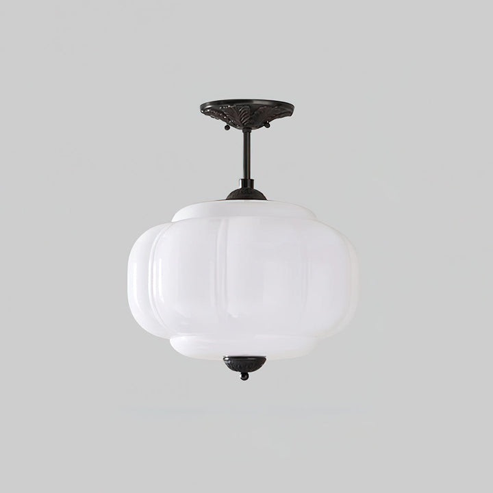 Eldio Green Glass Semi Flush Mount Light