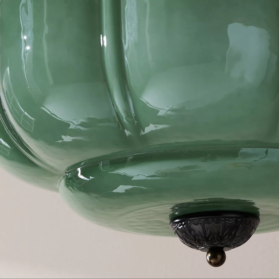 Eldio Green Glass Semi Flush Mount Light