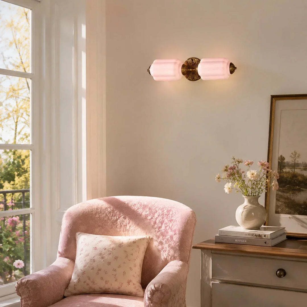 Vintage Art Deco Milk Glass Vanity Light