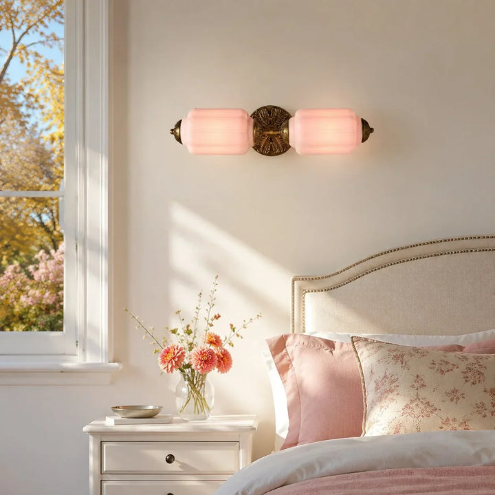 Vintage Art Deco Milk Glass Vanity Light