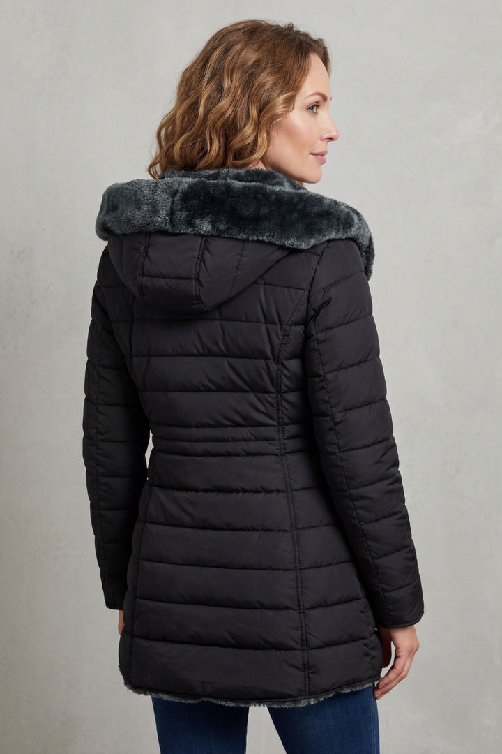 Women's Luxe Faux Fur Lined Winter Parka Coat