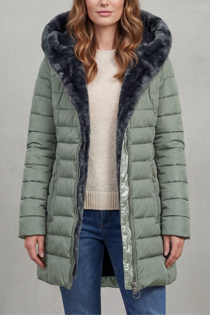 Women's Luxe Faux Fur Lined Winter Parka Coat