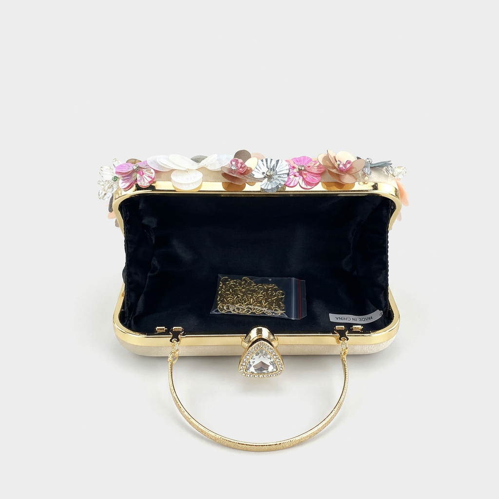 Flora – Floral Sequin Evening Clutch Bag