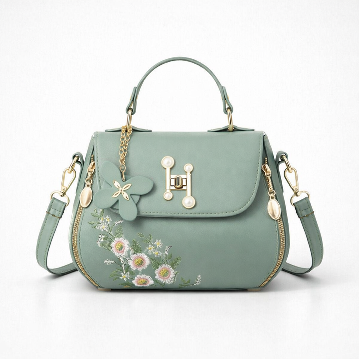 Florie – Floral Embroidered Vegan Cowhide Crossbody Bag