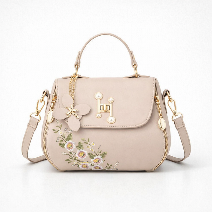 Florie – Floral Embroidered Vegan Cowhide Crossbody Bag