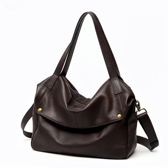 Harlow – Large Leather Hobo Bag, Women's Oversized Shoulder Bag with Crossbody Strap & Front Pocket
