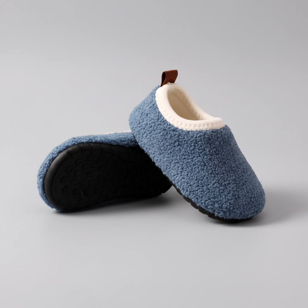 Cozy Plush-Lined Kids Indoor Slippers with Non-Slip Sole