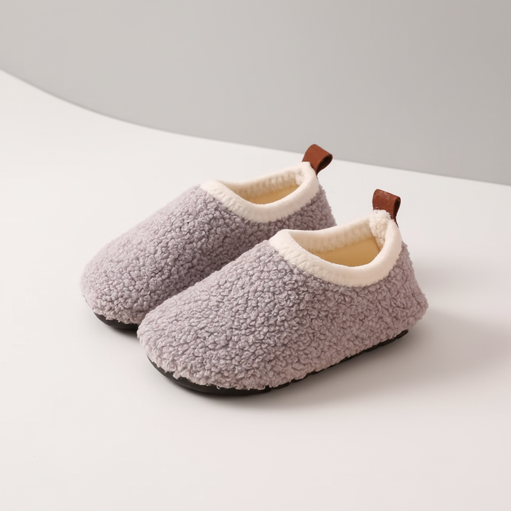 Cozy Plush-Lined Kids Indoor Slippers with Non-Slip Sole