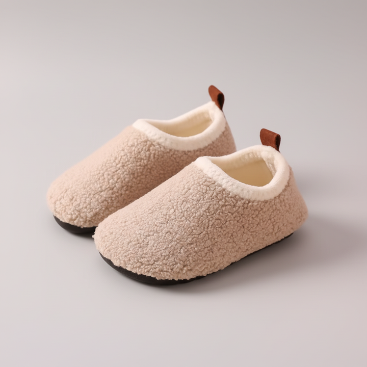 Cozy Plush-Lined Kids Indoor Slippers with Non-Slip Sole