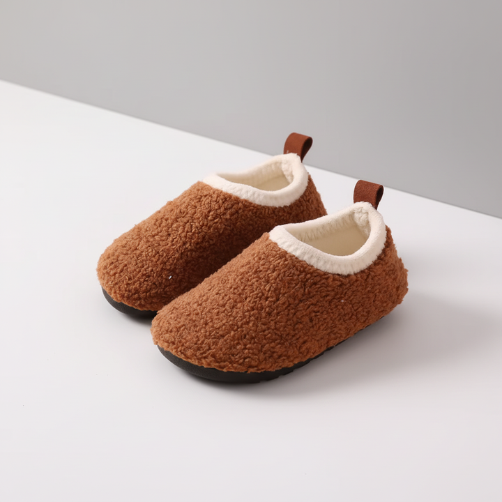 Cozy Plush-Lined Kids Indoor Slippers with Non-Slip Sole