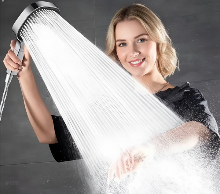 High-Pressure Shower Head with Turbo Boost Technology and Filtration