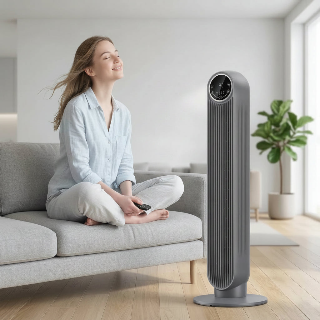 AirFlow Pro Bladeless Tower Fan with 8 Speed Settings and 90 Degree Oscillation