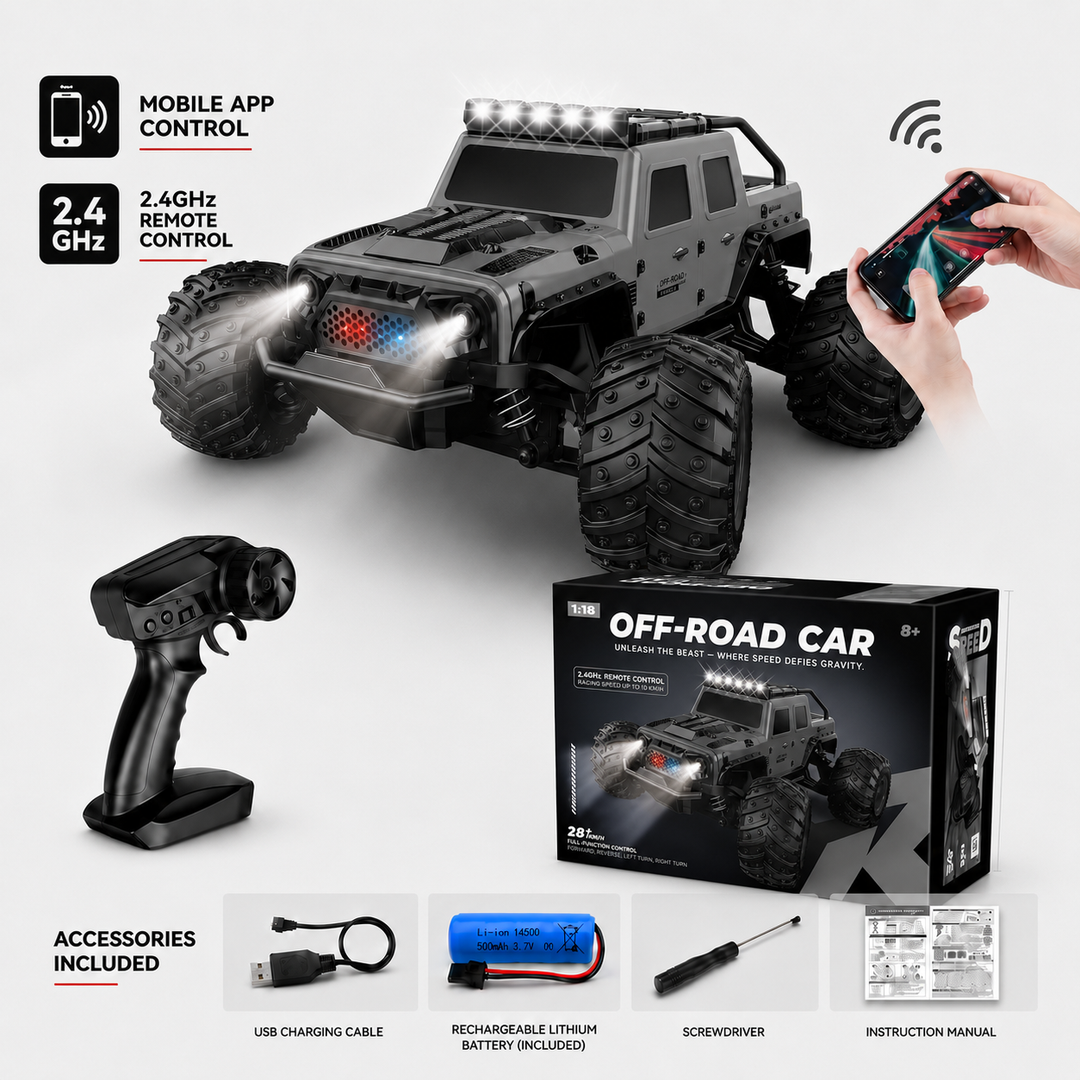 All-Terrain 4WD Off-Road RC Truck with Waterproof Design