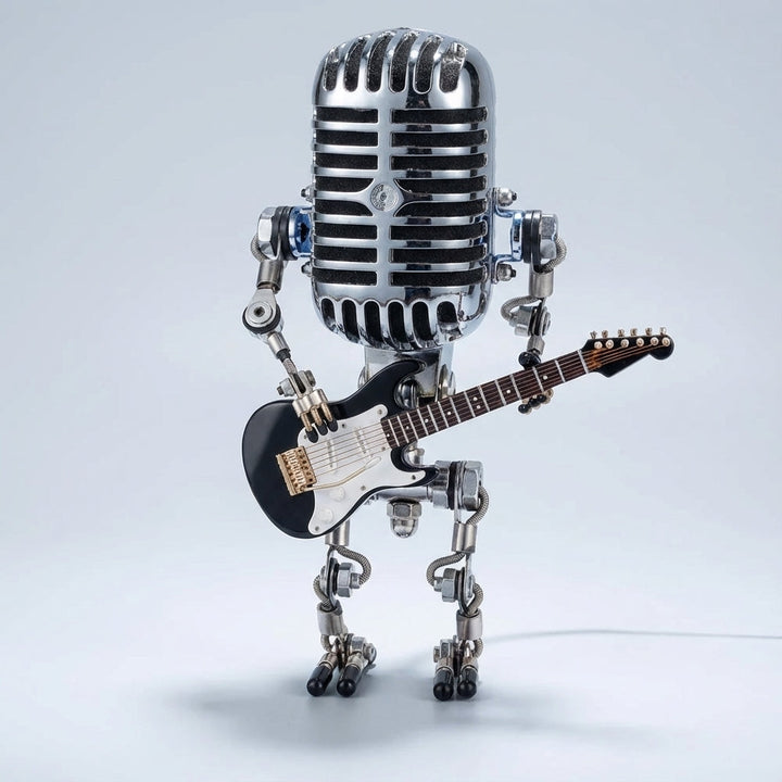 Robot Guitarist Desk Lamp with Warm LED Light