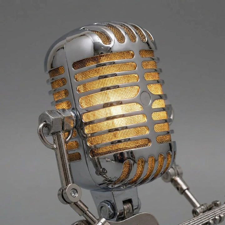 Robot Guitarist Desk Lamp with Warm LED Light