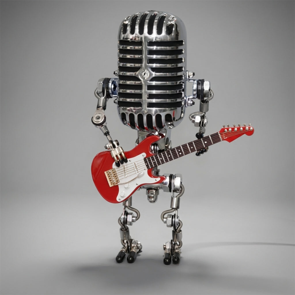 Robot Guitarist Desk Lamp with Warm LED Light
