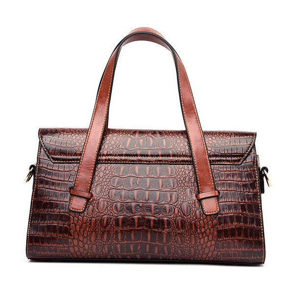 Vesper – Croc Embossed Cowhide Shoulder Bag for Women