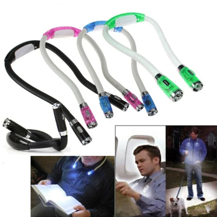 Flexible hands-free knitting and crochet lamp – LED neck lamp for crafting and reading