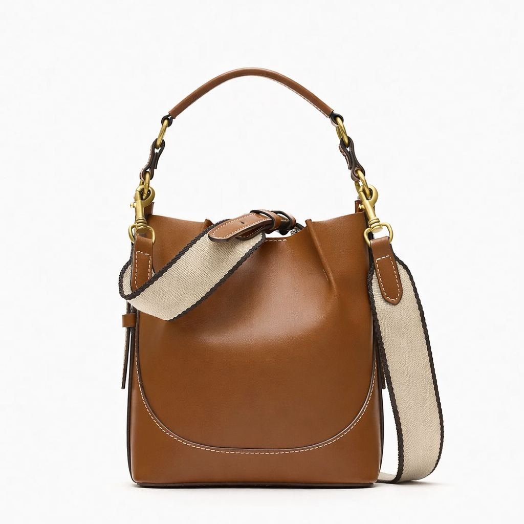 Halcyon – Women's Crossbody Bucket Bag with Canvas Strap
