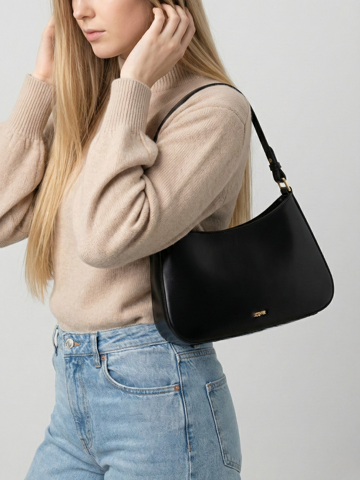 Cleo – Small Vegan Leather Shoulder Bag, Classic Hobo Bag