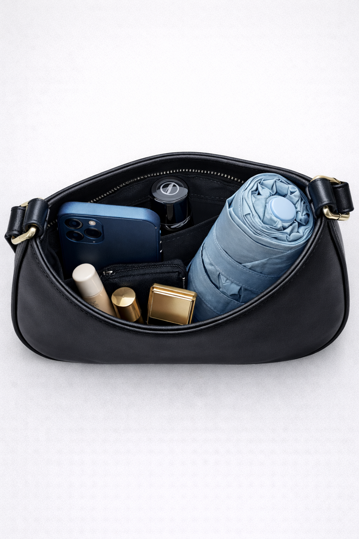 Cleo – Small Vegan Leather Shoulder Bag, Classic Hobo Bag